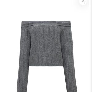 Girl Crush Off-Shoulder Gray Sweater